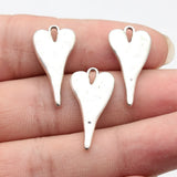10pcs 27x14mm 5 Colors Hammered Long Heart Charms For DIY Jewelry Making