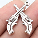 10pcs 31x23mm 2 Colors Antique Bronze Color Antique Silver Color Double Gun Charms For DIY Jewelry Making