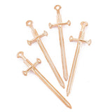 10pcs 7 colors  55*16mm Alloy Antique Knight Sword Charms for Jewelry Making DIY Handmade Weapons Personality Necklace Pendant