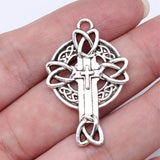 10pcs 24x37mm 2 Colors Antique Silver Color Antique Gold Color Celtic Knot Cross Charms For DIY Jewelry Making