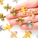 15pcs 5colors I Love Baseball Charm For Necklace Bracelet necklace Pendant DIY Jewelry Making Accessories 21*20mm J485