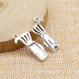 10pcs 25x11mm 2 Colors Antique Bronze Color Antique Silver Color Golf Bag Charms For DIY Jewelry Making