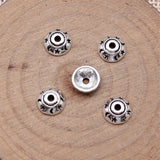 50pcs 8x8mm Antique Silver Color Star & Moon Flower Bead Caps Pendant For DIY Jewelry Making Handmade Jewelry Findings