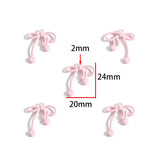 10Pcs Pink Bow Pendant Premium Alloy Jewelry Components for DIY Necklaces Earrings Bracelets and Other Jewelry Making Materials