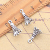 20 piezas dijes 3D volante de bádminton 16x9x9mm colgantes de Color plata antigua fabricación DIY joyería tibetana hecha a mano