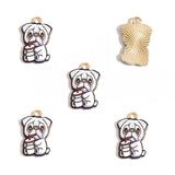 5pcs 21*15mm/23*15mm 14 colors Enamel Alloy dog Charm Earring Pendant DIY Keychain Necklace Jewelry Accessories W533