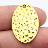 5pcs 30x20mm 4 Colors Hammered Oval Charms For DIY Jewelry Making