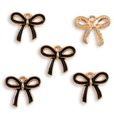 10pcs 18*16/25*19mm 6 colors Enamel Alloy bow Charm Earring Pendant DIY Keychain Necklace Jewelry Accessories W497