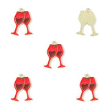 10-Piece Red Valentine's Day Enamel Charm Bracelet, Earrings, Metal Keychain Pendant Jewelry Accessories Set W577