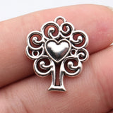 10pcs 23x20mm 3 Colors Antique Bronze Color Antique Silver Color Antique Gold Color Hollow Out Heart Tree Pendant