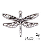 4pcs 34x25mm 2 Colors Antique Bronze Color Antique Silver Color Dragonfly Charms For DIY Jewelry Making
