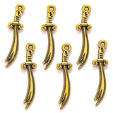 50 pcs 4 colors Antique Silver color Knife Charms Pendants for Jewelry Making Necklace Bracelet Accessories Findings 25*6mm M41
