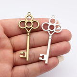 4pcs 28x67mm 2 Colors Antique Bronze Color Antique Silver Color Key Charms For DIY Jewelry Making