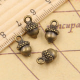 Dijes de tuerca y avellana de 20 piezas, colgantes de Color plateado tibetano, fabricación de joyas antiguas, artesanía hecha a mano, 13x8x6mm