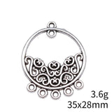 10pcs 35x28mm Antique Silver Color Design Round Earring Connector For DIY Jewelry Making Handmade Jewelry Findings