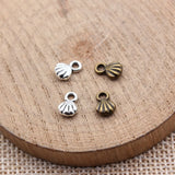 40pcs 8.2x5.7mm 2 Colors Antique Bronze Color Antique Silver Color Shell Charms For DIY Jewelry Making