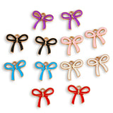 10pcs 18*16/25*19mm 6 colors Enamel Alloy bow Charm Earring Pendant DIY Keychain Necklace Jewelry Accessories W497