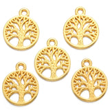 30pcs 5 colors Round tree of life Charms for Earrings necklaces Metal Pendants DIY Jewelry Making Accessories 19*15mm Q257