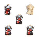 5pcs 21*15mm/23*15mm 14 colors Enamel Alloy dog Charm Earring Pendant DIY Keychain Necklace Jewelry Accessories W533