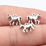 20pcs 13x10mm 2 Colors Antique Silver Color Antique Gold Color 3D Pony Charms For DIY Jewelry Making