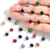 20pcs Colorful 10*7mm Birthstone Crystal Birthstone Charms Floating Charms for Handmade Birthday Jewelry Diy Accessories W483