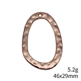 5pcs 46x29mm 2 Colors Antique Bronze Color Kc Gold Color Hammered Irregular Oval Circle Charms For DIY Jewelry Making