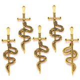 5pcs 5 colors Alloy Charm Snake Sword Charms Pendant Designer Charms For Jewelry Making DIY Jewelry Findings 54*18mm M99