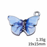 10pcs 19x15mm Rhodium Color Butterfly Charms For DIY Jewelry Making