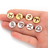 5pcs Stainless Steel 12 constellation charm DIY Jewelry Charms for Necklace Making Pendant Never Fade 15*17mm L409
