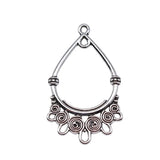10pcs 37x23mm Antique Silver Color Drop Earring Connector Pendant For DIY Jewelry Making Handmade Jewelry Findings