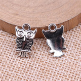 20pcs 17x11mm 2 Colors Antique Bronze Color Antique Silver Color Owl Charms For DIY Jewelry Making