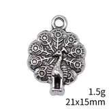 10pcs 21x15mm 2 Colors Antique Bronze Color Antique Silver Color Peacock Charms For DIY Jewelry Making