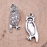 20pcs 25x10mm 2 Colors Antique Bronze Color Antique Silver Color Owl Charms For DIY Jewelry Making