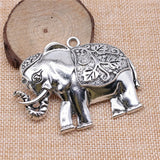 1pcs 74x50mm 2 Colors Antique Bronze Color Antique Silver Color Elephant Charms For DIY Jewelry Making