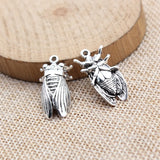 5pcs 25x12x6mm 3 Colors Antique Bronze Color Antique Silver Color Antique Gold Color Insect Cicada Charms
