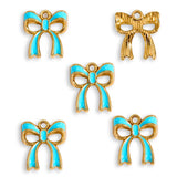 10pcs 15*13/20*17mm 7 colors Enamel Alloy bow Charm Earring Pendant DIY Keychain Necklace Jewelry Accessories W499
