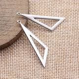 20pcs 40x11mm Kc Gold Color Rhodium Color Hollowed-Out Geometric Triangle Pendant