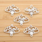 10pcs Double hole fan Charms For Bracelets Necklace Keychain Connector DIY Handmade Jewelry Making accessories 20*24mm J495