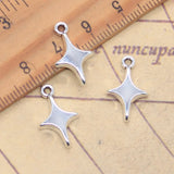 30 Uds. De dijes de estrella del norte, Cruz de estrella, 19x11mm, colgantes de Color plata antigua, fabricación de joyería tibetana hecha a mano DIY
