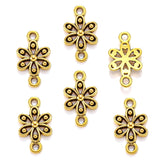 25pcs 7 Color exquisite Double hole flower Charm for Bracelet Necklace Pendant  DIY Handmade Jewelry Accessories 18*10mm Q1155