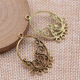 10pcs 37x23mm Antique Gold Color Geometric Flower Earring Connector For DIY Jewelry Making Handmade Jewelry Findings