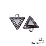20pcs 16x14mm 5 Colors Double-Sided Textured Inverted Triangle Cone Charms For DIY Jewelry Making