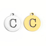 5pcs Stainless Steel Necklace Fashion Gold Color Initial Charms Metal Round A To Z Letters For Women Single Name Jewelry Gifts