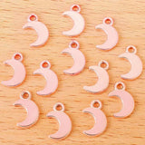 50pcs 6 colors alloy mini moon Charm For DIY Necklace Bracelet Earrings Pendant Jewelry Crafts Making Accessories L635