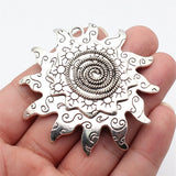1pcs 66x65mm 3 Colors Antique Bronze Color Antique Silver Color Antique Gold Color Swirl Pattern Sun Pendant