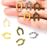 40pcs 5 Color Horseshoe Charm Alloy Metal For Keychain earring Pendants DIY Handmade Jewelry Accessories Making 11*15.5mm D9343
