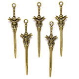 10PCS 5 colors Mixed Alloy Charms Knight Sword Knife Gun Weapons Pendant For DIY Handmade Jewelry Material M97