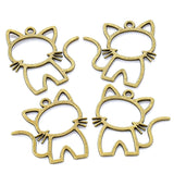 20pcs 5colors Zinc alloy Filigree Stamping Pendants cat Hollow Metal Charms DIY Necklace earrings Jewelry Accessories 27mmx 25mm