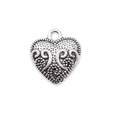 20pcs 17x16mm 2 Colors Antique Bronze Color Antique Silver Color Heart Charms For DIY Jewelry Making