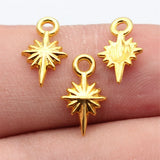 40pcs 14x8mm 2 Colors Antique Silver Color Gold Color Star Charms For DIY Jewelry Making